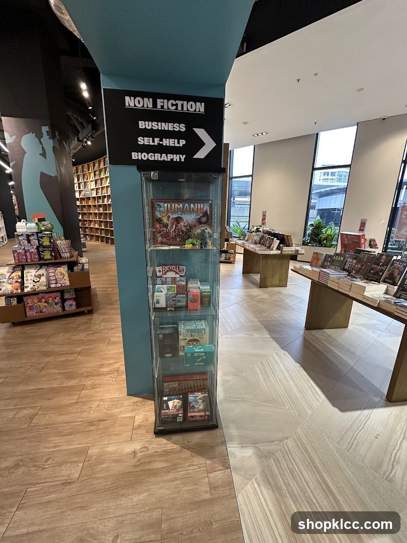 Bookstore Interior with Non-Fiction Section Sign