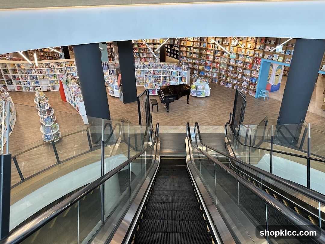 Bookstore Interior with Escalators