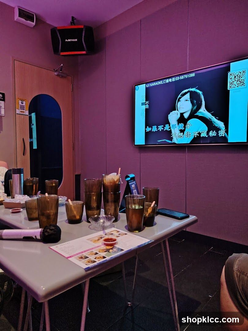 Karaoke Room with Drinks and Menu