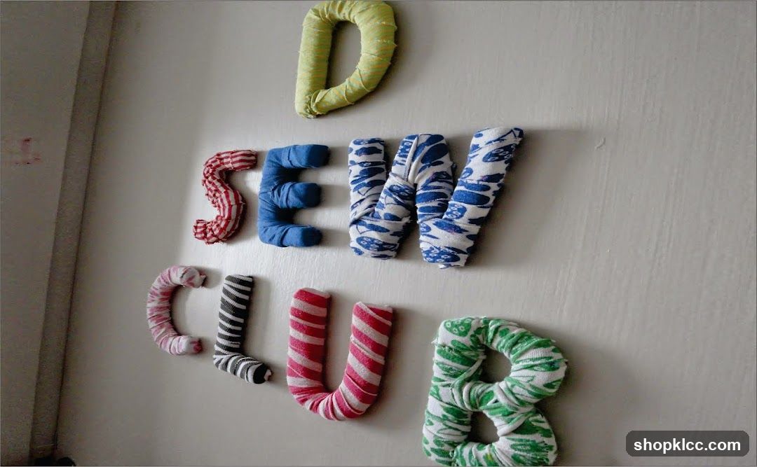 Fabric Letters Spelling "D Sew Club"