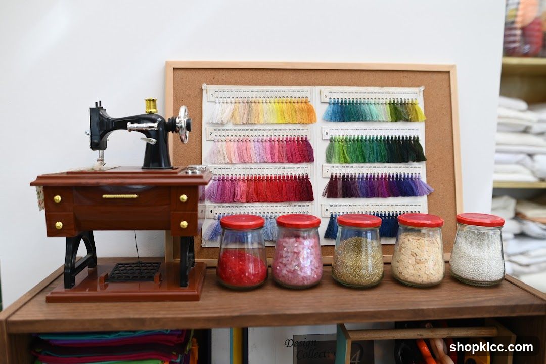 Sewing supplies display