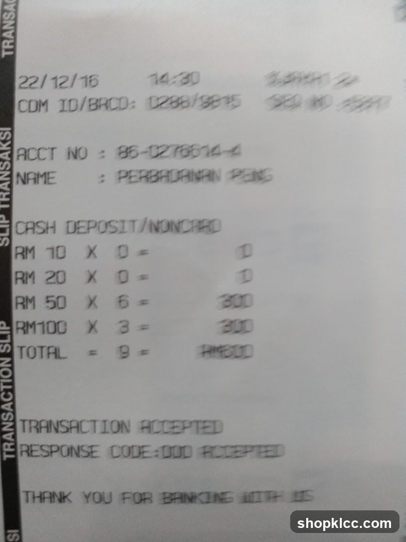 Transaction Slip