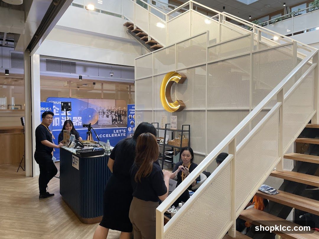 Modern Office Interior with a Large 'C' Logo
