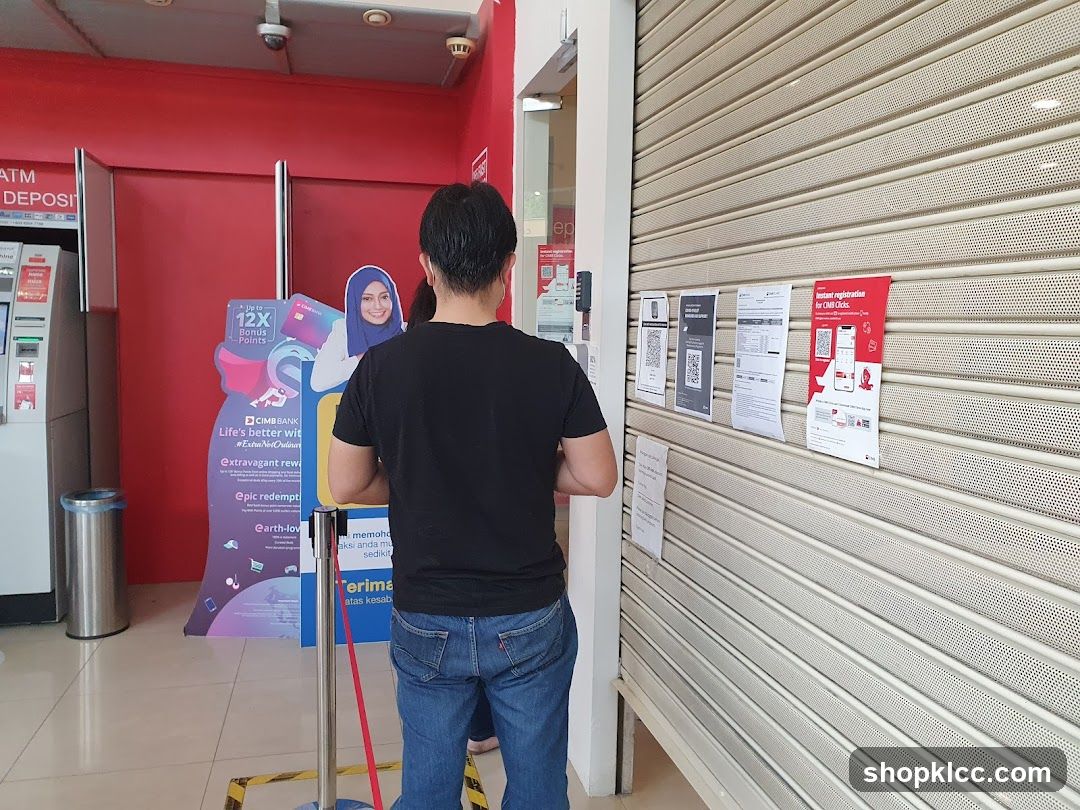 Bank Branch Entrance with Promotional Materials