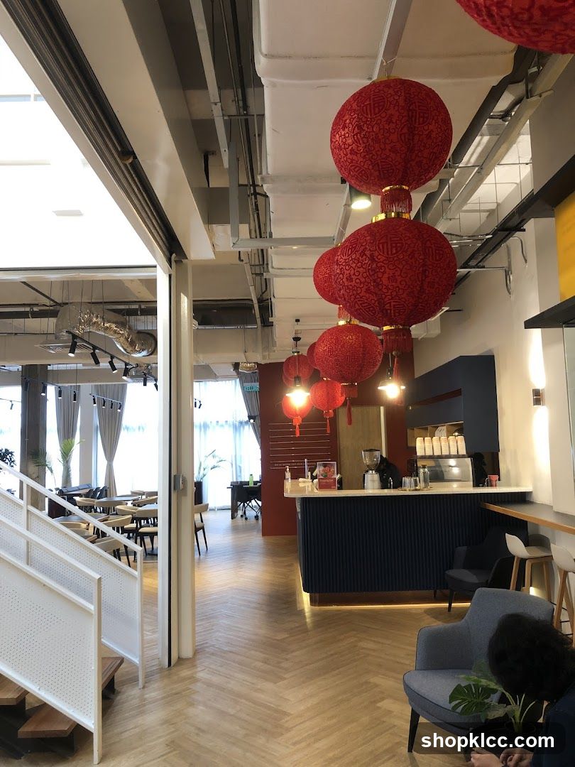 Cafe Interior with Lanterns