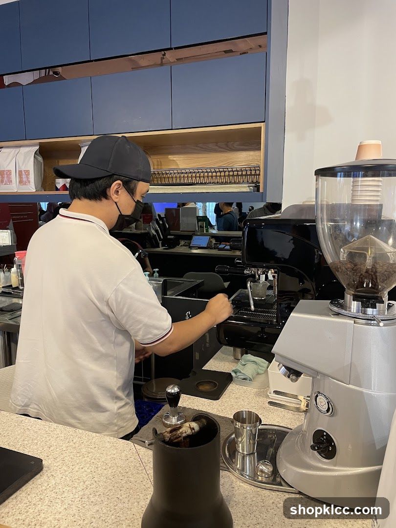 Barista preparing coffee