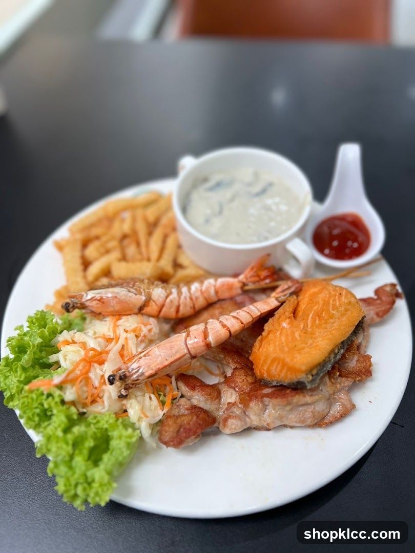 Seafood Platter with Fries and Dip