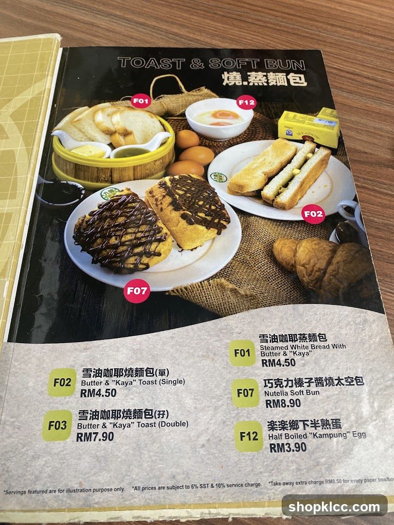 Toast & Soft Bun Menu