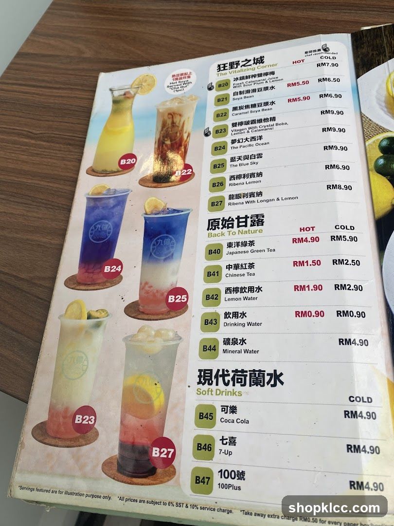 Wild Ocean & Back to Nature Drink Menu
