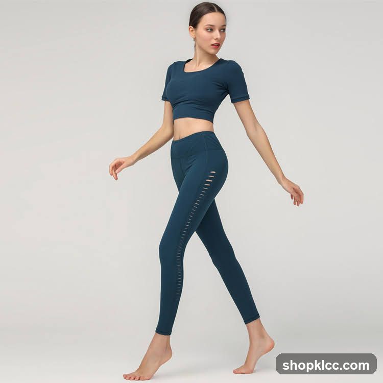 Woman in Teal Athletic Wear
