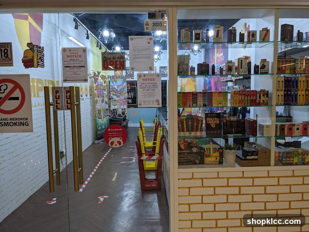 Store Interior View Through Glass Door