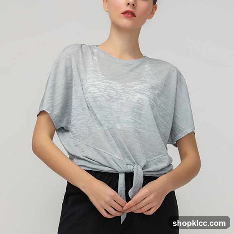 Light Blue Tie-Front T-Shirt