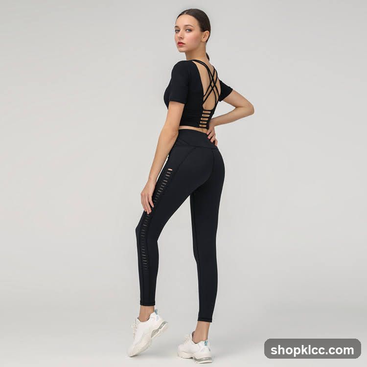 Woman in black athletic wear
