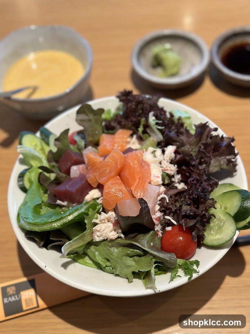 Salad Bowl with Sashimi and Dressing