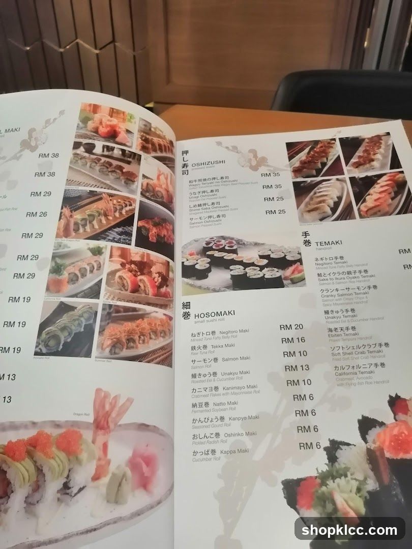 Sushi Menu Page