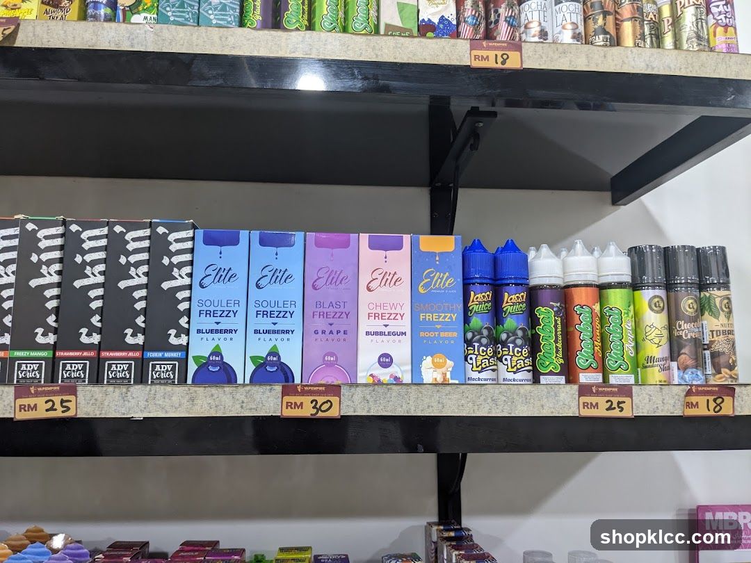 E-liquid and Vape Product Display Shelf