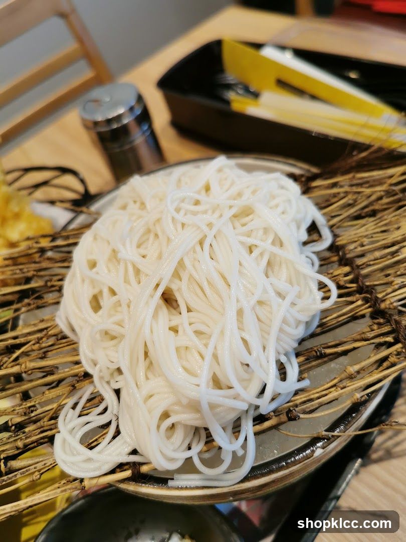 Noodles on Bamboo Mat