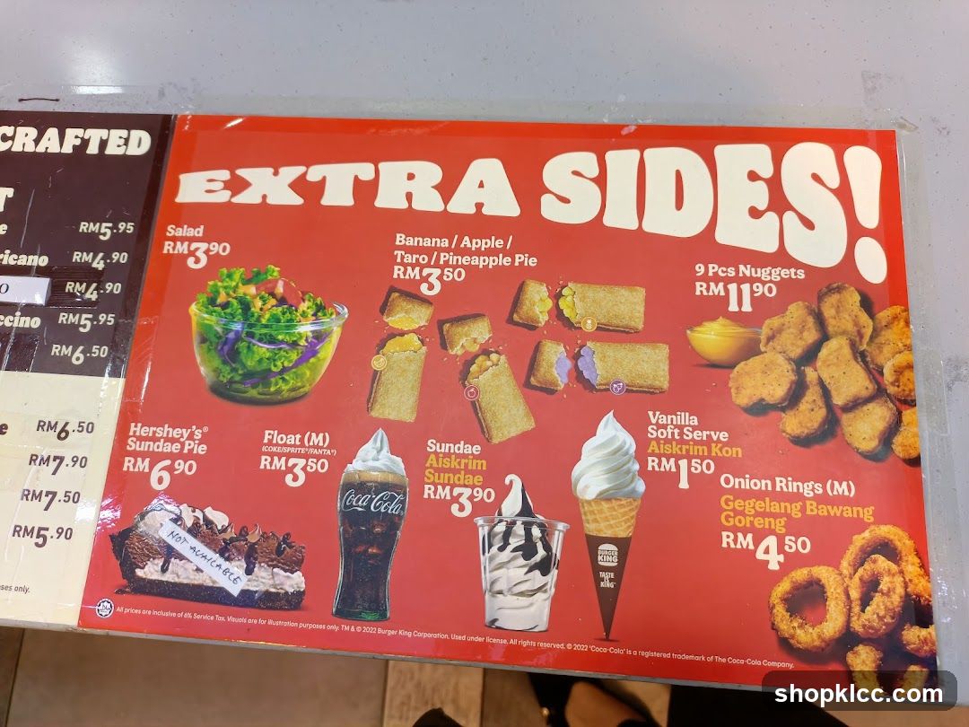 Extra Sides Menu Board