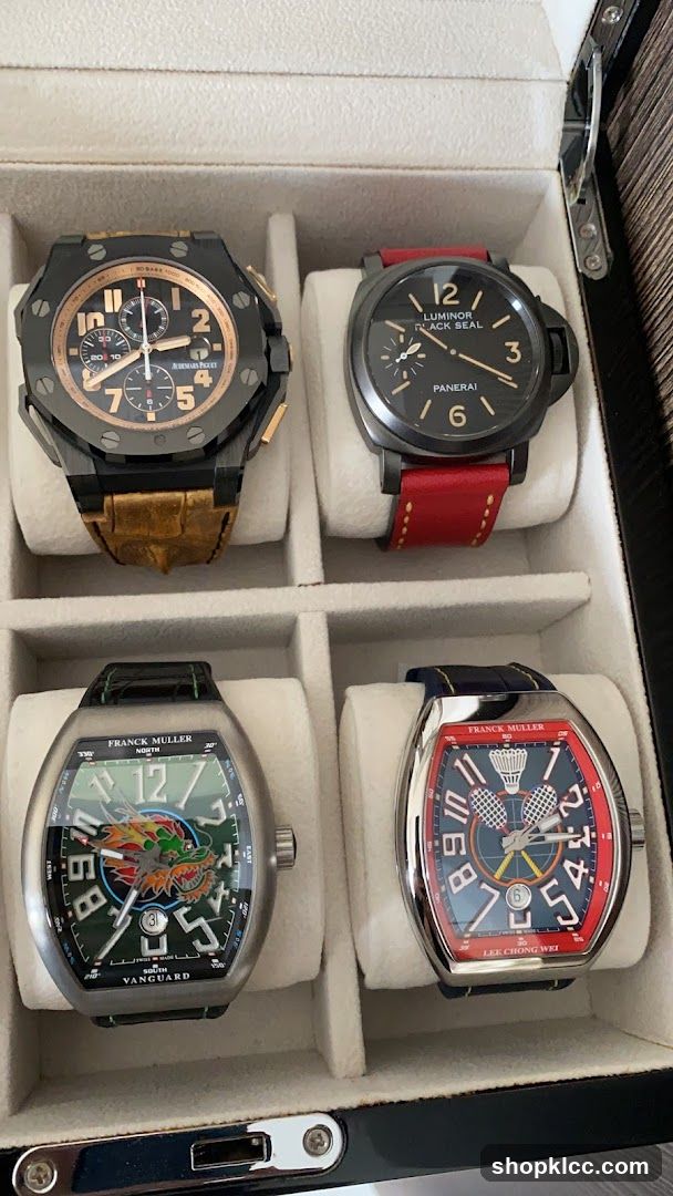 Watches in a display case