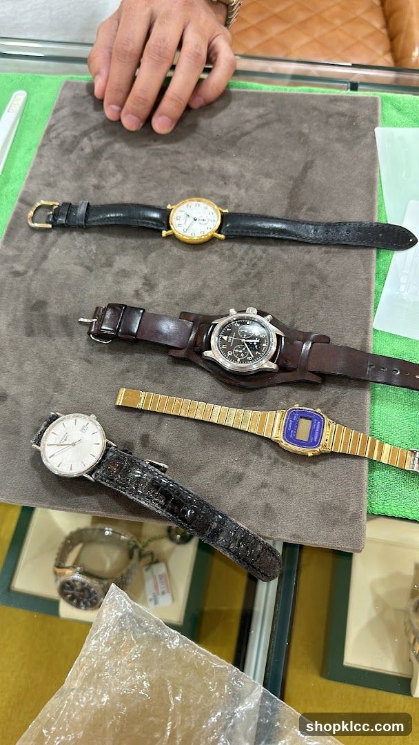 Watches Displayed on Velvet Mat