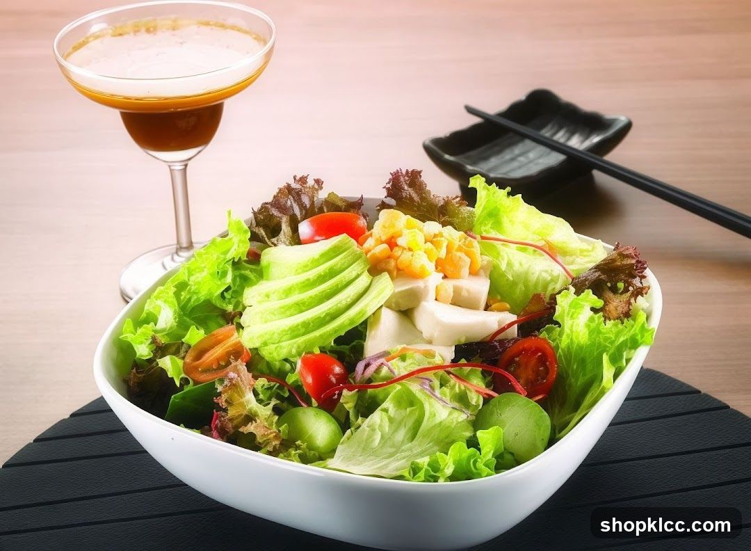 Fresh Salad with Avocado and Dressing