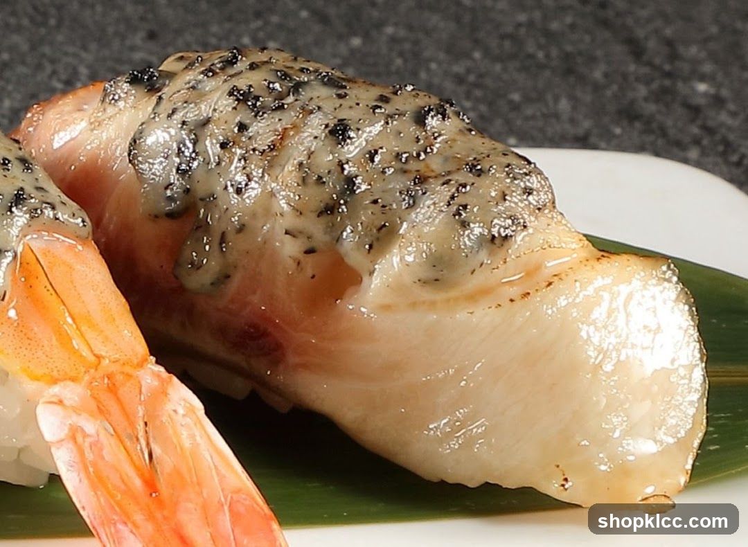 Sushi with Grilled Fish and Shrimp
