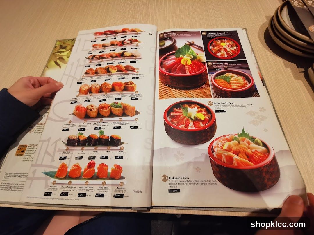 Sushi Restaurant Menu Spread