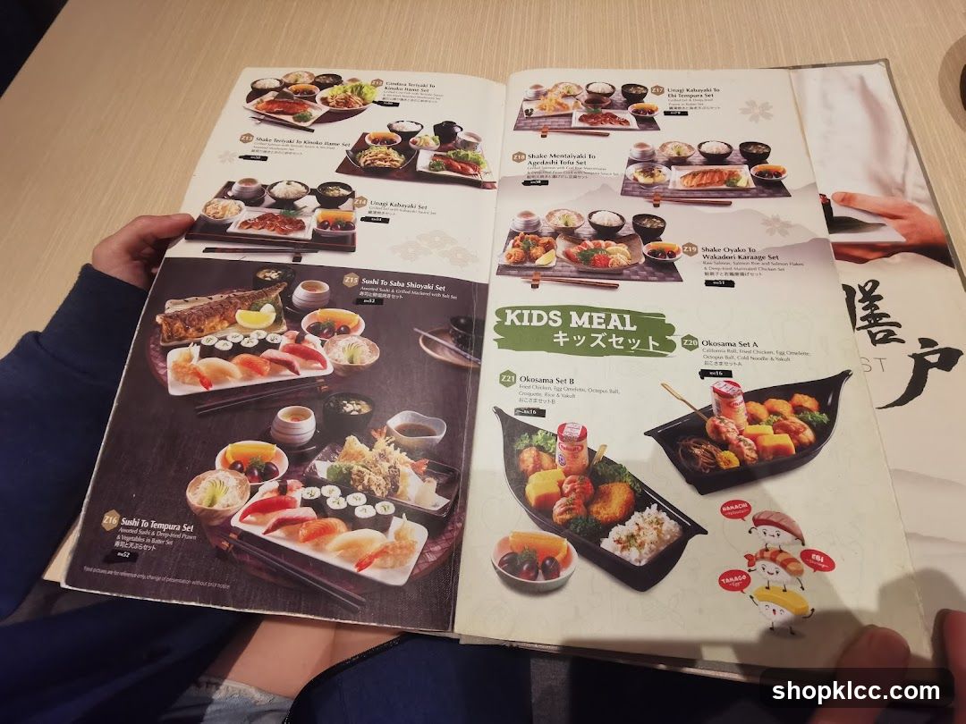 Japanese Restaurant Menu Spread