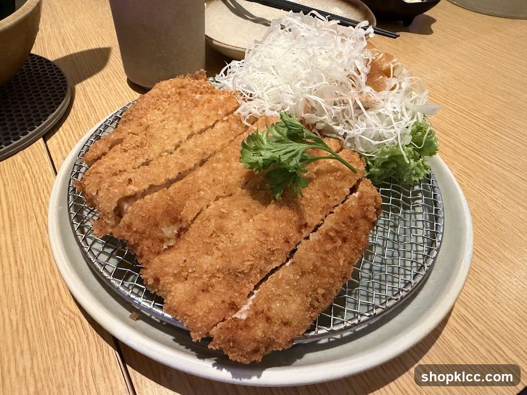 Katsu with shredded cabbage and parsley