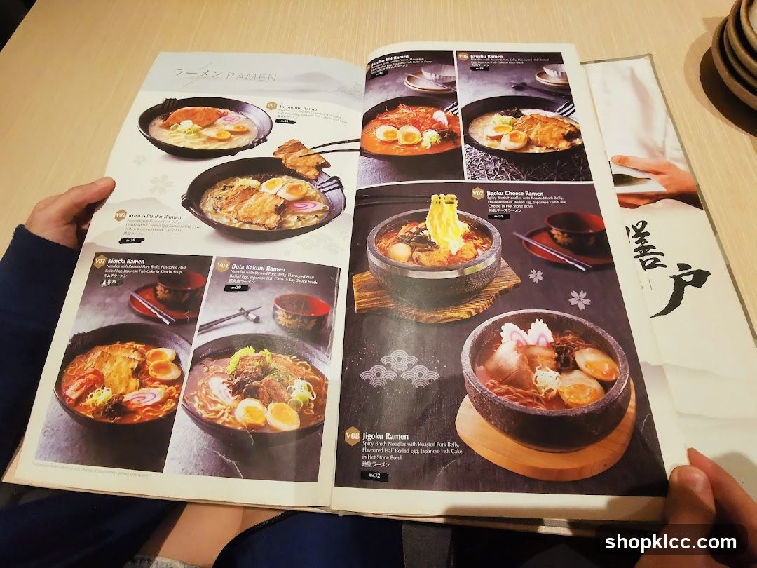 Ramen Menu Spread