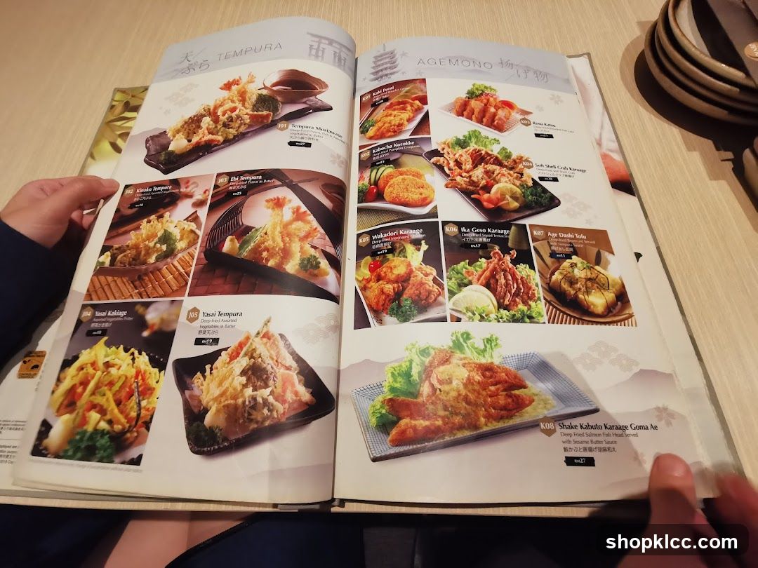 Japanese Restaurant Menu Pages