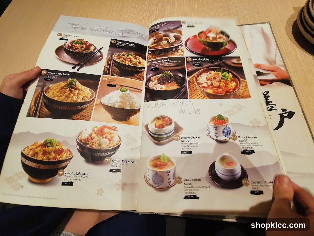 Mushimono Menu Page
