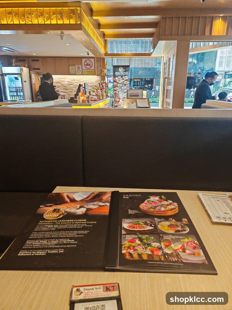 Restaurant Interior with Menu on Table