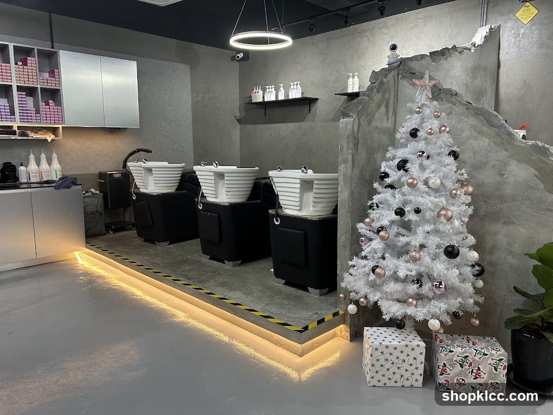 Salon Interior with Christmas Decor