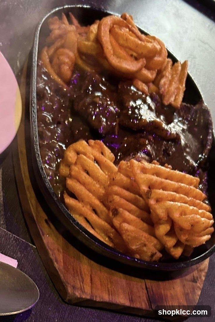 Sizzling Steak with Fries