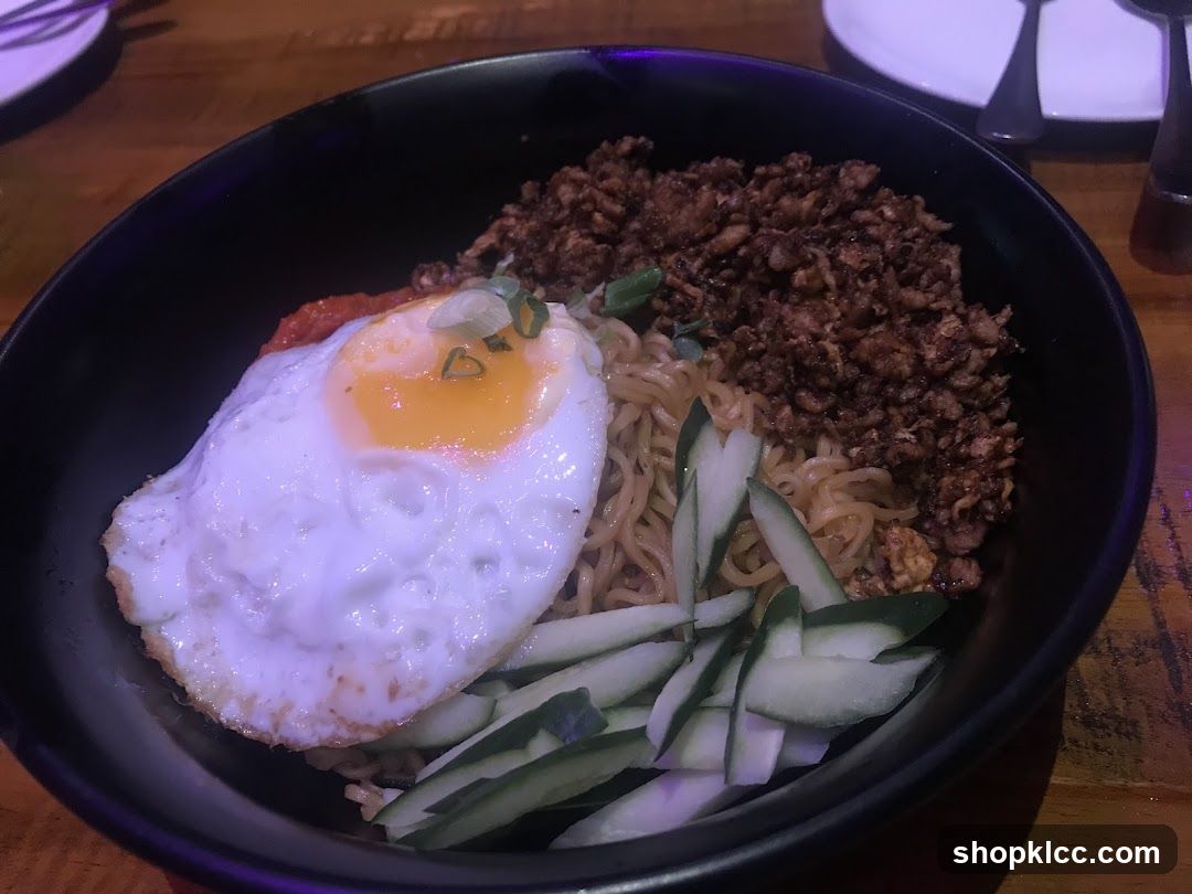 Noodle Dish with Fried Egg