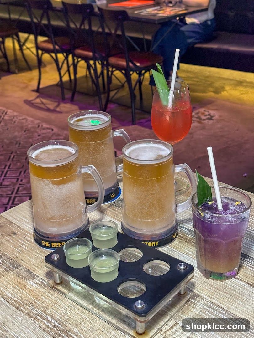 Drinks on a table