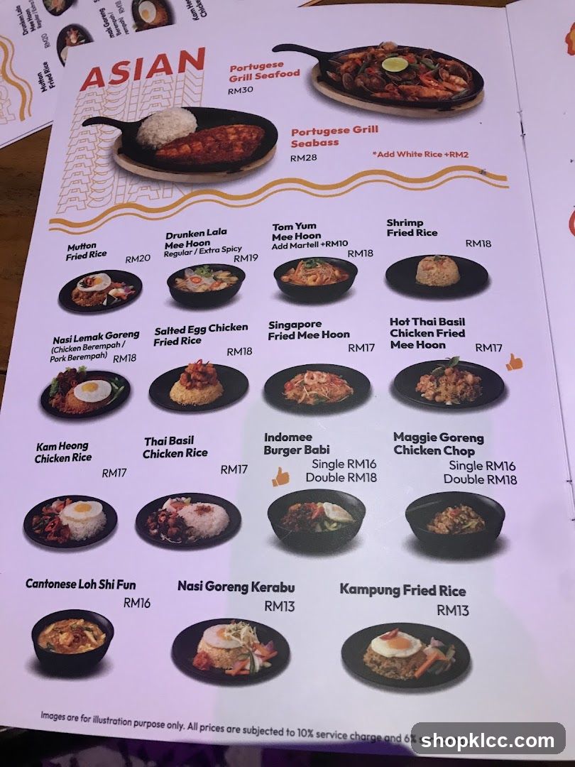 Asian Menu