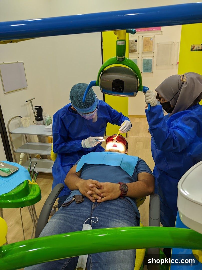 Dentist performing a procedure