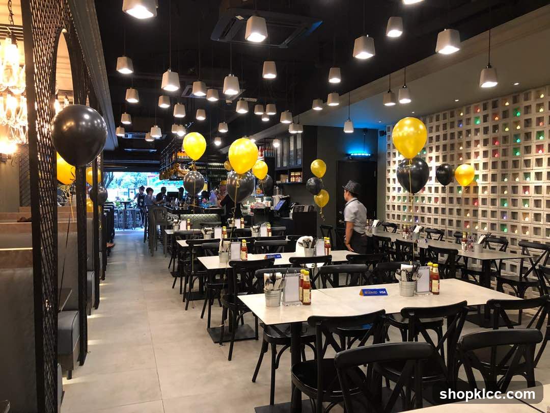 Restaurant Interior with Balloons