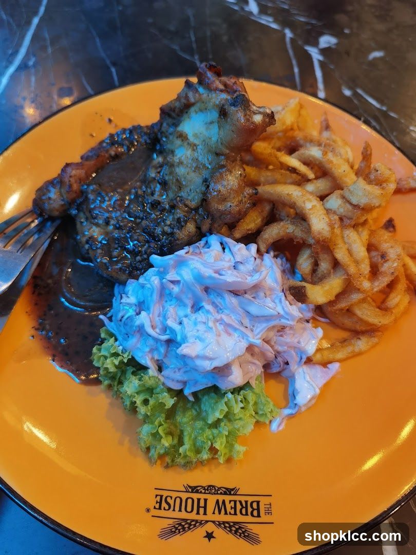 Steak with Fries and Coleslaw