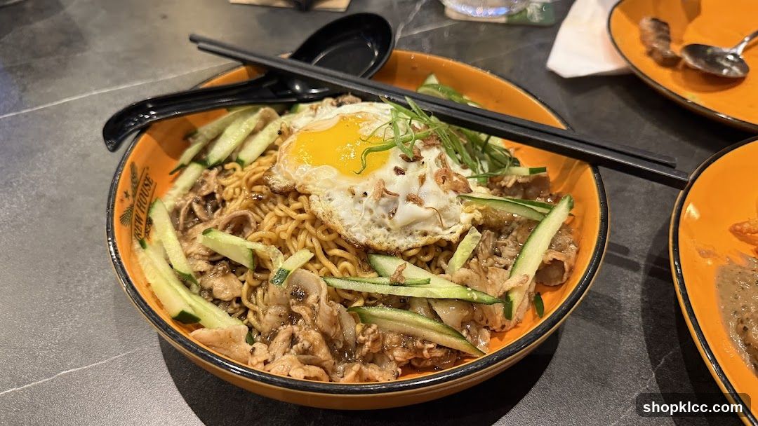 Noodle Dish with Fried Egg