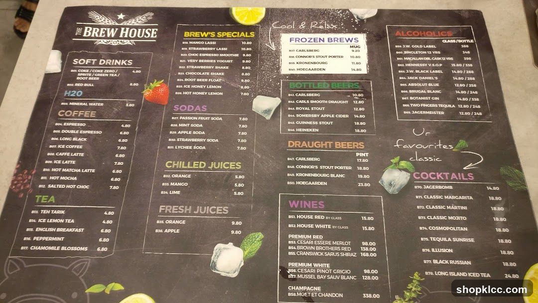 The Brew House Menu