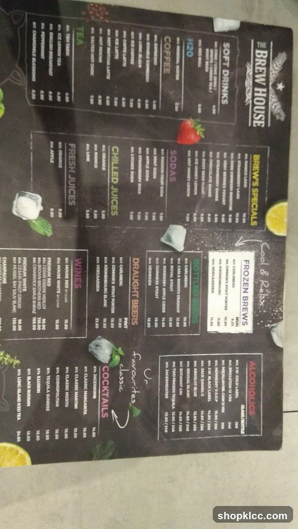 The Brew House Menu