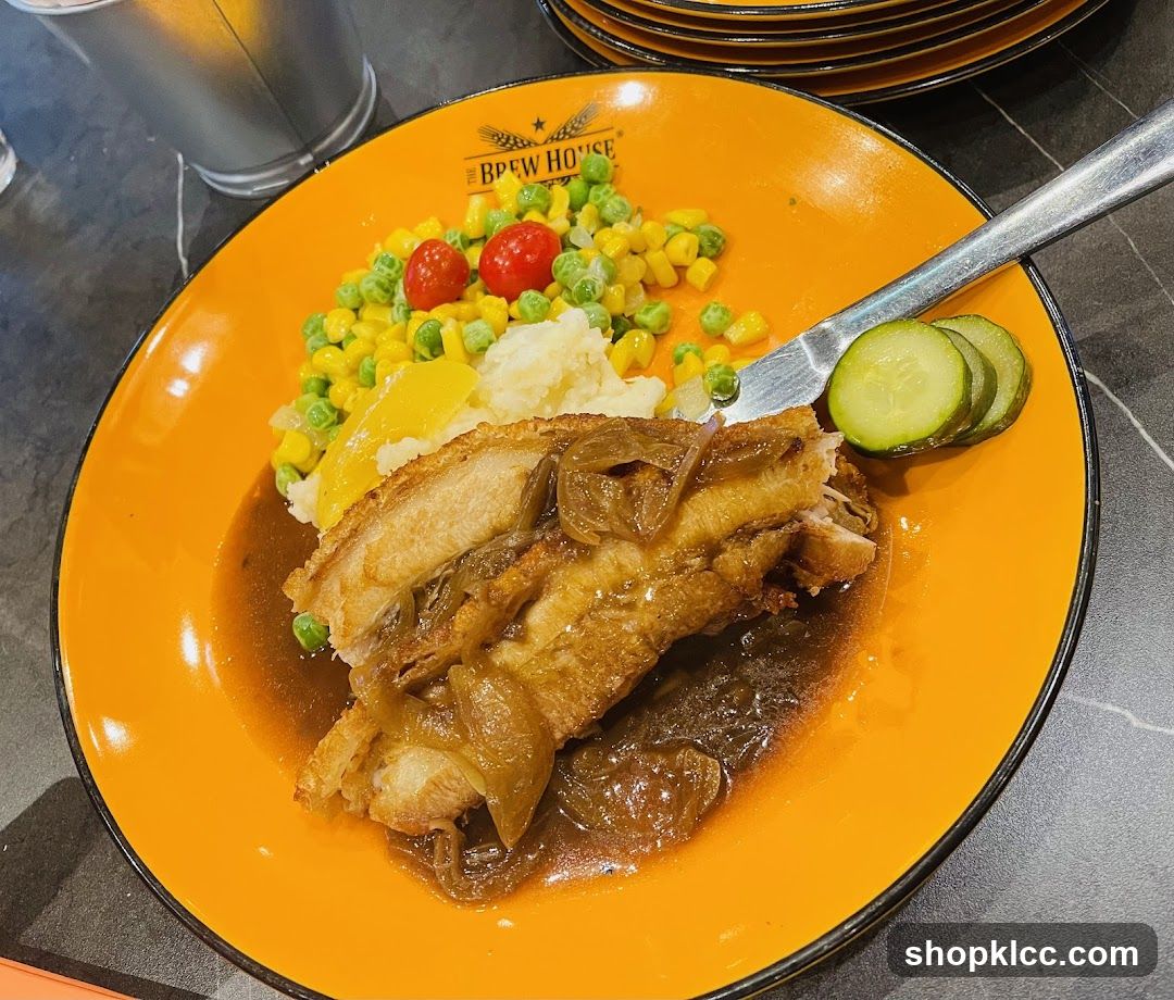Pork Belly with Mashed Potatoes and Vegetables