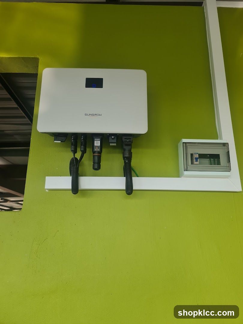 Sungrow Inverter on Green Wall