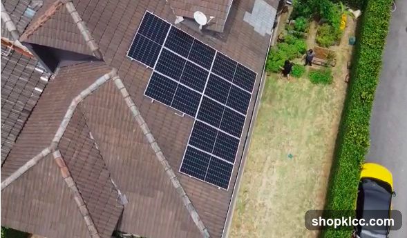 Aerial View of Solar Panels on Roof