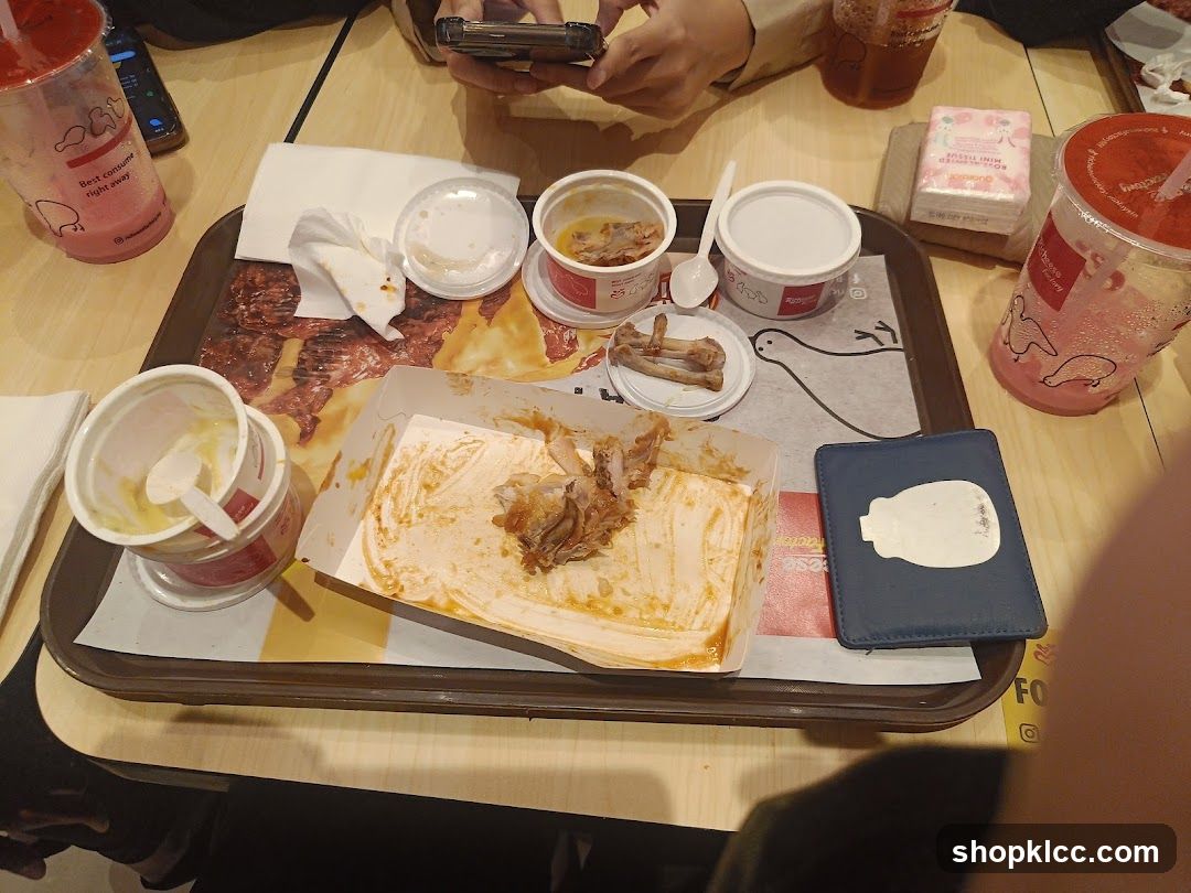 Used Food Tray with Remnants of Meal