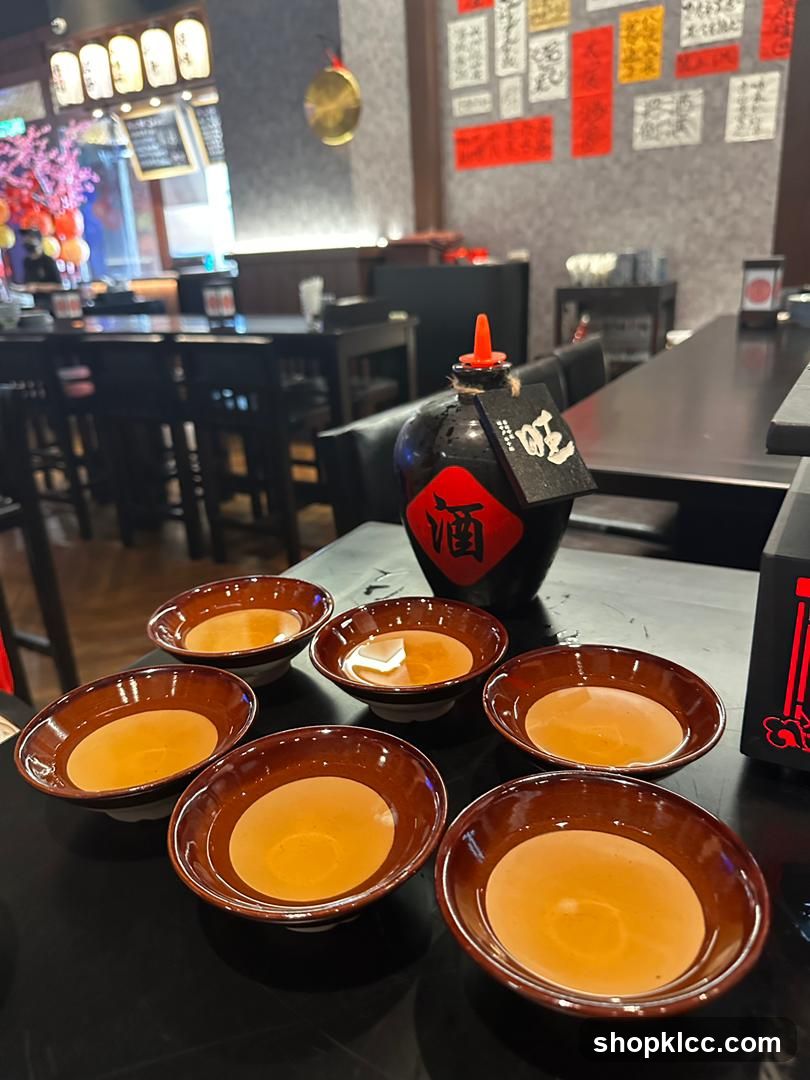 Sake Set in Japanese Restaurant Interior
