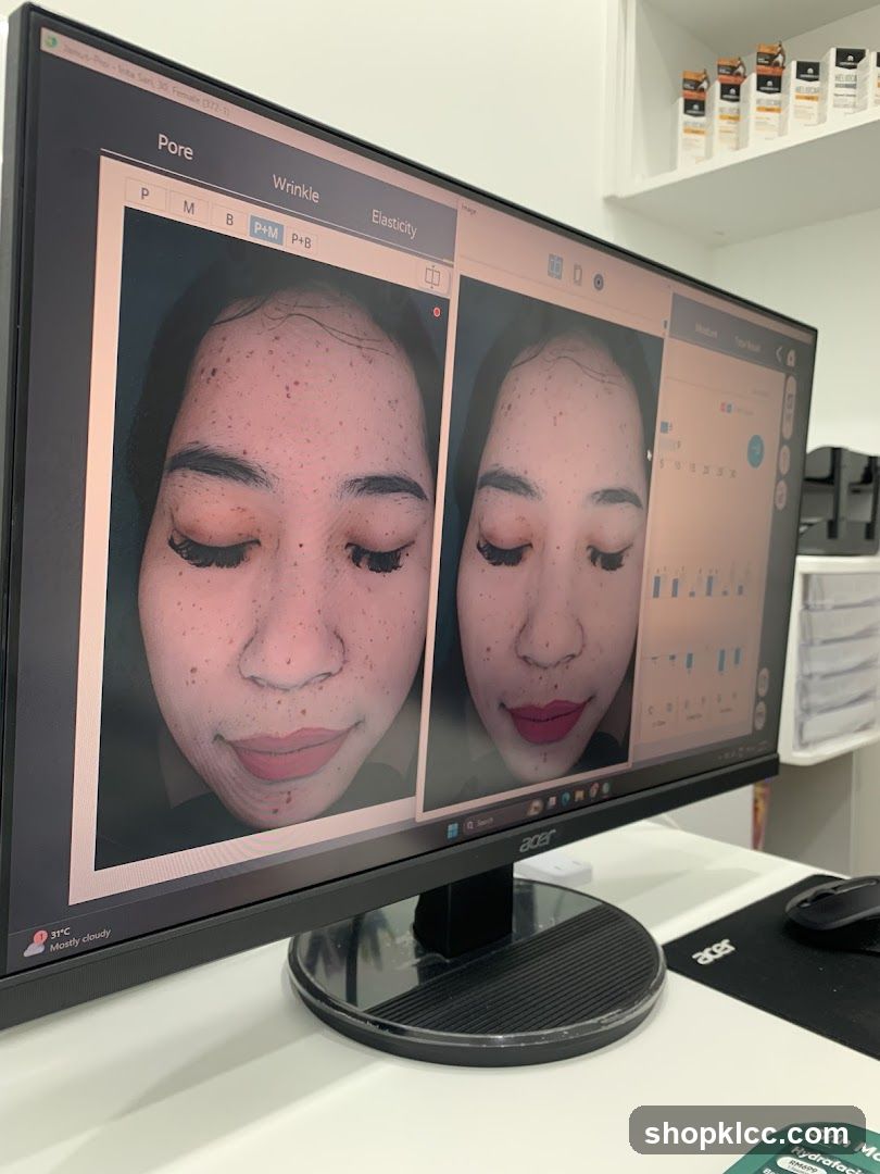Skin Analysis Screen Display
